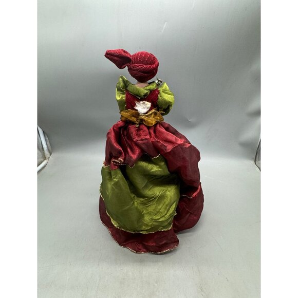 Vtg Handmade African-Style Doll Red Green Dress Christmas tree toper 16" READ - Picture 7 of 9